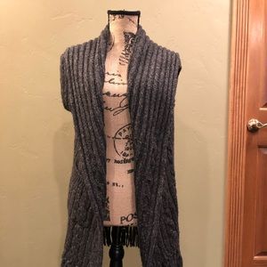Long Gray Duster Sweater
